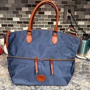 Dooney & Bourke Navy and Brown Tote